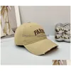 Ball Caps Designer Letter Bb Luxury Washed Frayed Cotton Cap Spring And Summer Adt Casual Sun Hat Women Fashion Hiphop Oldschool Dr Dh7Kp