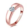 Släpp rosguldfyllda zirkonstenar Toppdesign Engagement Band Lovers Diamond Ring for Women Men249e