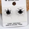 Stud Earrings High Quality Jewelry White Purple Zircon Plum Women's Fashion Fine Wholesale