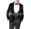 Costumes pour hommes Hommes 3 pièces Velours Slim Fit Blazer Gilet Pantalon Costume de fête Homme Mariage Business Tuxedos Groom Homme sur mesure