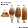 Other Festive Party Supplies Hawaiian Costume Grass Skirts Ha Skirt Plastic Fibers Patry Decorations Children Kids Adt Show Beach Danc Dhnso