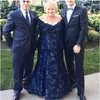 Plus Size Mother of the Bride Dress for Wedding Party Dark Navy Blue Lace Off Shoulder Mermaid Evening Gowns Mother of the Groom273d