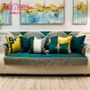 Avigers Luksusowe patchwork aksamitne turkusowe zielone poduszki nowoczesne domowe dekoracyjne rzut etui na kanapę sypialnię 2103152325