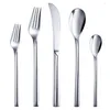Dinnerware Sets 20Pcs/set Cutlery Set 304 Stainless Steel Flatware Western Silverware Knife Spoon Fork Dishwasher Safe Drop