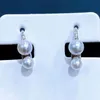 22090503 Diamondbox -Jewelry Earrings Ears Studs Akoya Pearl Sterling 925 Silver Simple Hook 3 5-4mm 4 5-5 mmラウンドダブルペンダント273g