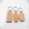 Porte-clés rond et rectangulaire en bois, 20 pièces, bricolage, personnalisé, porte-clés en bois, cadeaux promotionnels, 1991