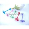 Tongue Rings Shippment 50st Body Jewelry - Stone Punk Tongue/Nipple Ring Skivstång Slee Piercing Bar Drop Delivery Dhgarden Dhuwk