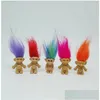 Party Favor Colorf Hair Troll Doll Membres de la famille Papa Maman Bébé Garçon Fille Leprocauns Dam Trolls Jouets Cadeaux Happy Love WCW384 Drop D Dh5IX