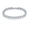 Fashion Brands Designer Round Cut CZ Stone Bracelet for Women Classical Tennis Bracelet & Bangle Jewelery Gift2807