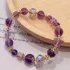 Strang Mode Natürliche Amethyst Einstellbare Armband Frauen Herzförmige Liebe Kristall Bowknot Hand Perlen Armreifen Schmuck Geschenk