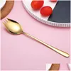 Spoons High Quality Colorf Salad Fork Titanium Metal Spaghetti Spoon 304 Stainless Steel Spork Drop Delivery Home Garden Kitchen Din Dhi8D