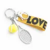 2021 Nouveau Mini Raquette De Tennis Porte-clés Créatif Mignon 6 Couleur Amour Sport Porte-clés Sac De Voiture Pendentif Porte-clés Bijoux Cadeau Accessoires261N