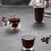 Weingläser, transparente Glasbecher für Kaffeetasse, doppelwandiger Becher unten, Tee, Parie, kalte Wände, Kaffeetrinkgeschirr, Küche, Esszimmer, Bar, Zuhause