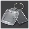 50 Pcs Clear Acrylic Plastic Blank Keyrings Insert Passport Po Keychain Keyfobs Keychian Key Chain Ring203O