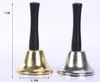 Gold Silver Santa Claus Wood Hand Bell Christmas Bells Ornament School Bell Festive Party Jul Decorations