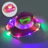 LED Colorful Light Up Cowboy Hats Neon Sparkly Space Light Up Cowgirl Hat Holographic Rave Fluorescent Hats Costume Party 916