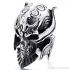 Fashion Cool Men's Gothic Carving Ring Man Stainless Steel High Quality Viking Skeleton Skull Detail Jewelry Biker Ring267E