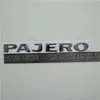 2 pezzi set ABS 3D Argento Pajero Car Emblem Badge Lato corpo Logo Decal Adesivo posteriore Accessori Decorazione173F