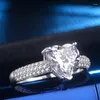 Pierścienie klastrowe uwielbiam romans 925 srebrny pierścionek damski biżuteria ślub w kształcie serca panna młoda