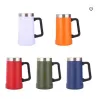 Tasses Tasse de bière de 24 oz avec poignée en acier inoxydable 304 double paroi gobelet insated voyage tasse à café livraison directe maison jardin cuisine