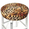 Pillow Leopard Print Round Bar Chair Cover Decor For
