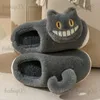 Talltor 2022 NYTT Söt Expression Cat Plush Päls tofflor Skor för kvinnor Autumn Winter Slippers Inomhus Hem Slippare Bomull Sidtar Babiq05