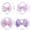 2 pçs bonito arcos laços de cabelo para meninas elástico crianças faixas de cabelo suportes brilho headwear menina acessórios para o cabelo scrunchie ornamentos presente