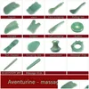 Gadżety zdrowotne Naturalne Aventuryn Jade Stone Guasha Mas Tool Acupunktura terapia spa gua sha masr scra deska anty -kropka dostawa b dhtq2