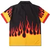 Chemise imprimée flamme hommes été Vintage Streetwear Style hawaïen manches courtes Hip Hop Harajuku chemises mode Skateboard Couple Wear M197j
