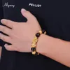 Black Obisdian Beads Stone Bracelets Six Words Feng Shui Bracelet Gold Color Wealth Pixiu Bracelet Women Men Jewlry2424