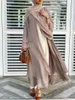 Vêtements ethniques Ensembles musulmans Dubai Mousseline de soie Kaftan Ouvert Abaya Robe longue Ramadan Robe Femme Musulmane Robes de soirée Luxe Hijab Femmes