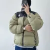 Down Parkas Mens Designer Down Jackets Puffer Hooded Letter Printing Couple Clothing Outerwear Windbreaker Brown Casual Thick Pink Blue Puffer Winter Coat