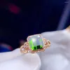 Cluster Rings H1101 Tourmaline Ring Fine Jewelry Solid 18K Gold Nature Green Gemstones 2.85ct Diamonds For Women Present