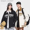 Kvinnorjackor American Baseball Uniform Jacket Men Spring Autumn Loose Casual Street Wear Vintage High Top M-3XL Apricot Black Double Layer Stor kvantitet L230916