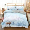 Homesky 3D Deer Bedding Set Luxury Soft Duvet Cover King Queen Twin Full Single Double Bed Set Pillowcases Bedclothes 201114252q