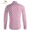 Sishion Autumn Casual Mens Polka Dots Shirts Long Sleeve Cotton Men QY0339 Black White Plus Size Single Bressted Shirt Men330E