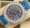 Luxusuhr II 43 mm Platin Factory Ice Blue Größeres Diamant-Zifferblatt/Lünette 218206 Stahlarmband Automatikwerk Saphir Leuchtende Herrenuhren Armbanduhr