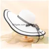 Sombreros de ala ancha Sombrero de playa personalizado Floppy Novia Personalizada Sra. Dama de honor Regalo Nupcial Verano Entrega de gota Dh9Ot