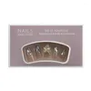 Faux ongles 24 pièces ongles mignons presse sur les pointes fini couverture complète artificielle faux long paillettes noir arc détachable patch