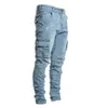 Jeans da uomo Pantaloni casual in denim di cotone Pantaloni multitasche cargo Jeans da uomo New Fashion Denim Pantaloni a matita Tasche laterali Cargo Y01272439