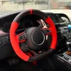 Svart läderröd mocka bil rattskydd för Audi RS4 RS5 S5 2012-2016287H