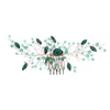 Hårklipp smaragd färg pärla kristall bröllop kammar tillbehör för brud blommor huvudstycke kvinnor brud ornament smycken