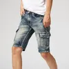 Jeans pour hommes Kiovno Mode Hommes Cargo Casual Denim Shorts Droite Lavé Court pour Homme Taille 29-38 Multi Pockets302z