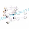 Tong Ringen Transparant Clear Bar Crystal Gem 14Gauge Gemengde Kleuren Straigt Body Piercing Sieraden Drop Levering Dhgarden Dhv5H