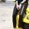 Calças femininas qualidade superior mulheres estiramento lápis de couro genuíno push up leggings magros sexy ol streetwear punk pele de carneiro calças de motociclista