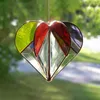 Figurines décoratives romantique acrylique multi-facettes coeur capteur de lumière du soleil lumière créative mariage saint valentin cadeau pour les amoureux carillons éoliens