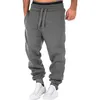 Sweatpants plus size män joggare spårar byxor manlig skarvning tryckta övergripande ficksportarbete avslappnad byxa pant308p