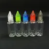 クリスタル蓋付きカラフルなプラスチックドロッパーオイルボトル3ml 5ml 10ml 15ml 20ml 30ml 50ml 100ml PETプラスチックニードルスクイーズ可能なボトルV DSMM