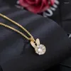Pendientes de collar Set de moda Gold Ladies Luxury China Estilo Año Buena suerte Joyería de Zirconia Joyería