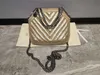 Stella McCartney V-shaped twill eco-friendly material women chain bag large capacity crossbody bag metal badge magnetic buckle opening designer bag